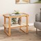 Costway Bamboo Side Table with Rattan Shelf Glass Top Nightstand Small Sofa End Table